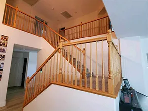 Beautifully painted wooden staircase by Plata Painting co in Roseville CA